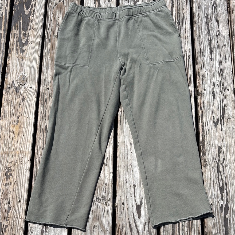 Aerie Green Track Pants Relaxed Fit Joggers
